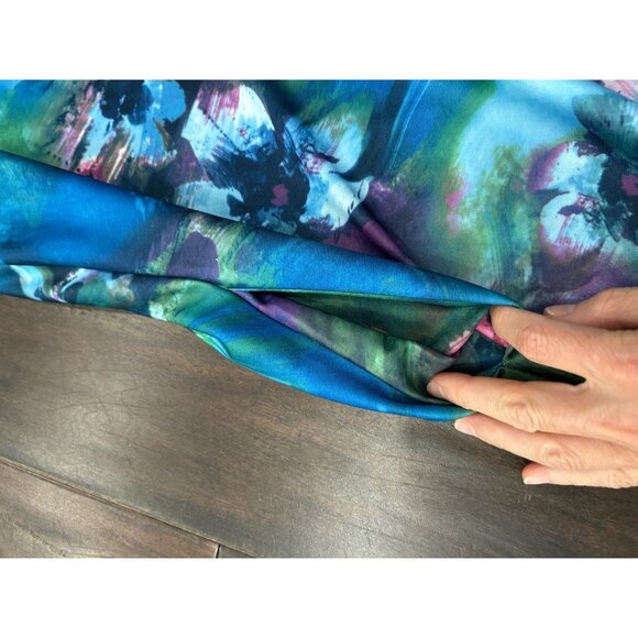 Anthony Richards Floral Multicolor Short Sleeve Dress With Ruffled Collar Sz M - Picture 7 of 10